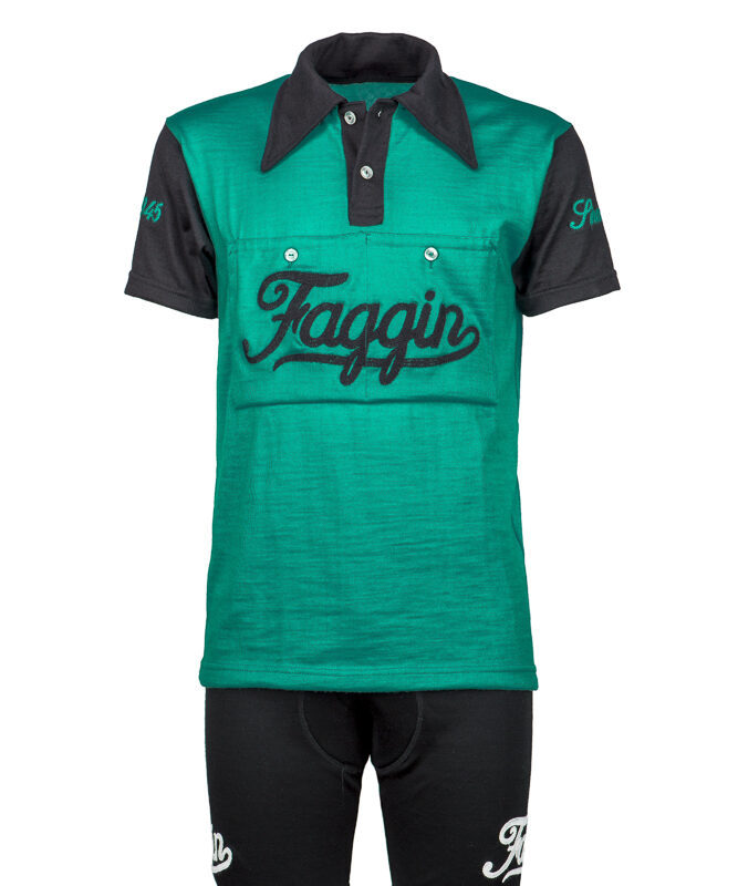 Green/Black Wool FAGGIN 40s Jersey + Black Wool Shorts