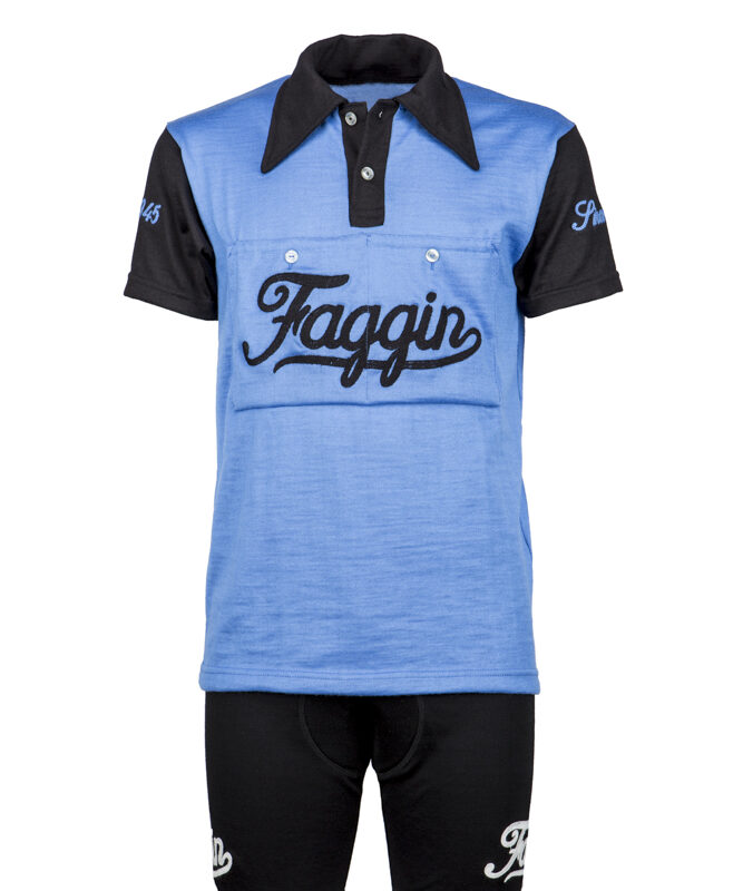Blue/Black Wool FAGGIN 40s Jersey + Black Wool Shorts