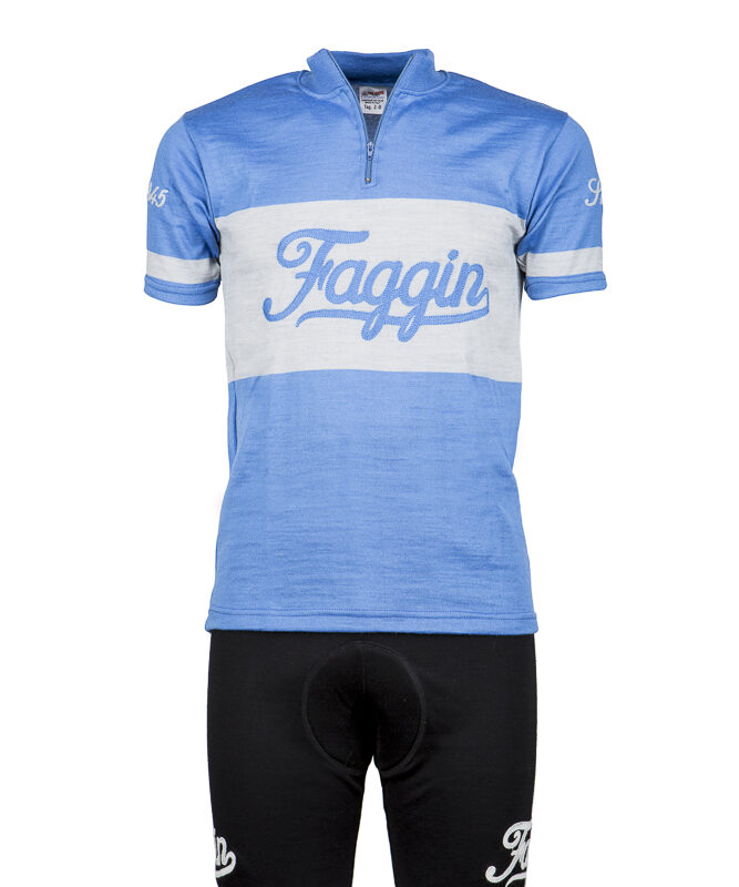 Blue/Melange Wool FAGGIN 70s Jersey + Black Wool Shorts